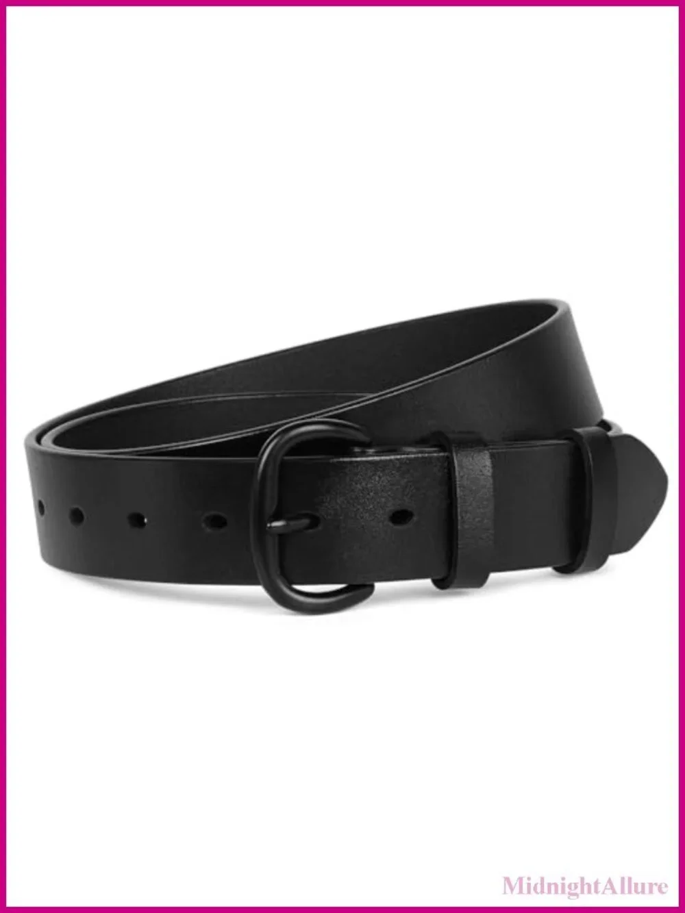 PU Leather Women's Belt with Black Buckle for Jeans Pants Dresses